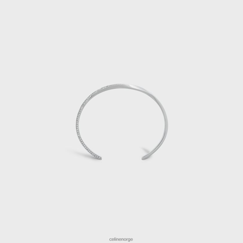 CELINE kvinner torsjonsarmbånd i diamanter V0PT61407 tilbehør hvitt gull og hvitt