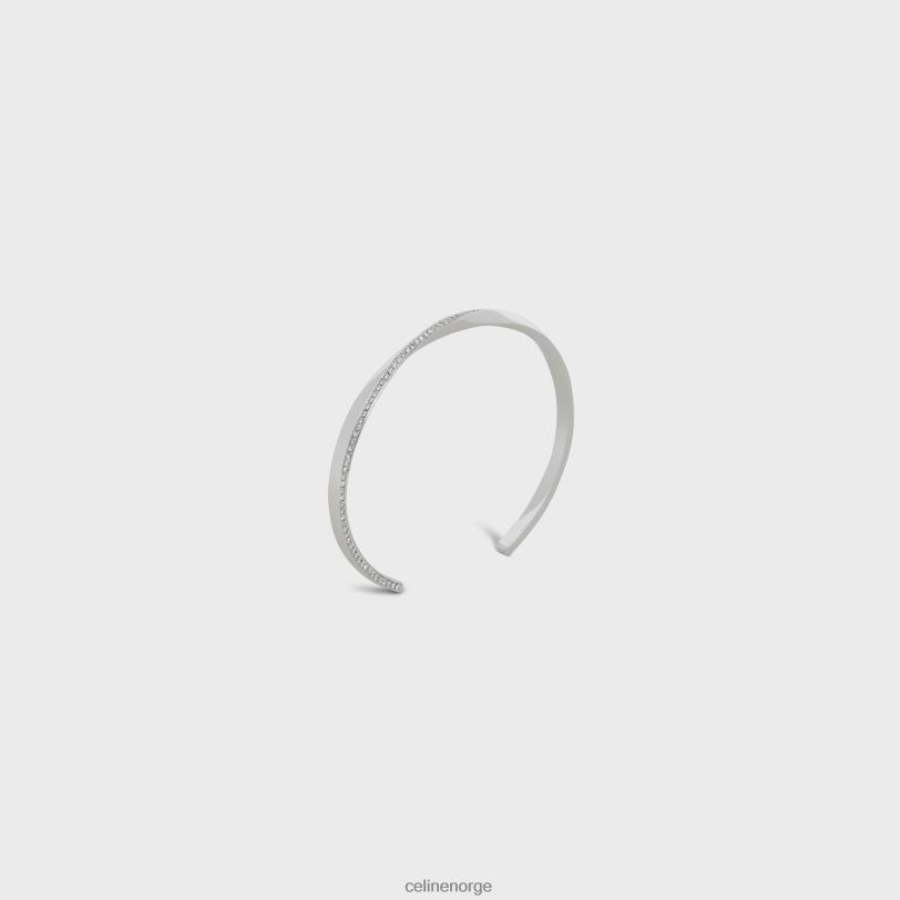 CELINE kvinner torsjonsarmbånd i diamanter V0PT61407 tilbehør hvitt gull og hvitt