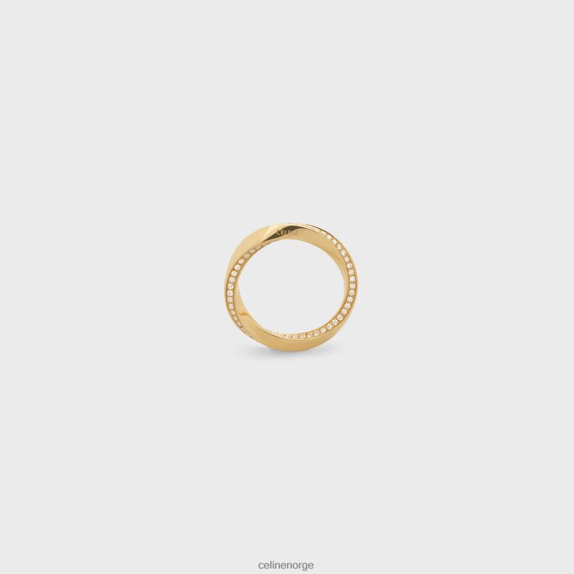CELINE kvinner torsjonsring i diamanter V0PT61410 tilbehør gult gull og hvitt