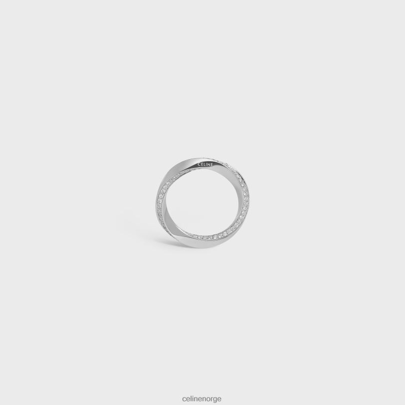 CELINE kvinner torsjonsring i diamanter V0PT61412 tilbehør hvitt gull og hvitt
