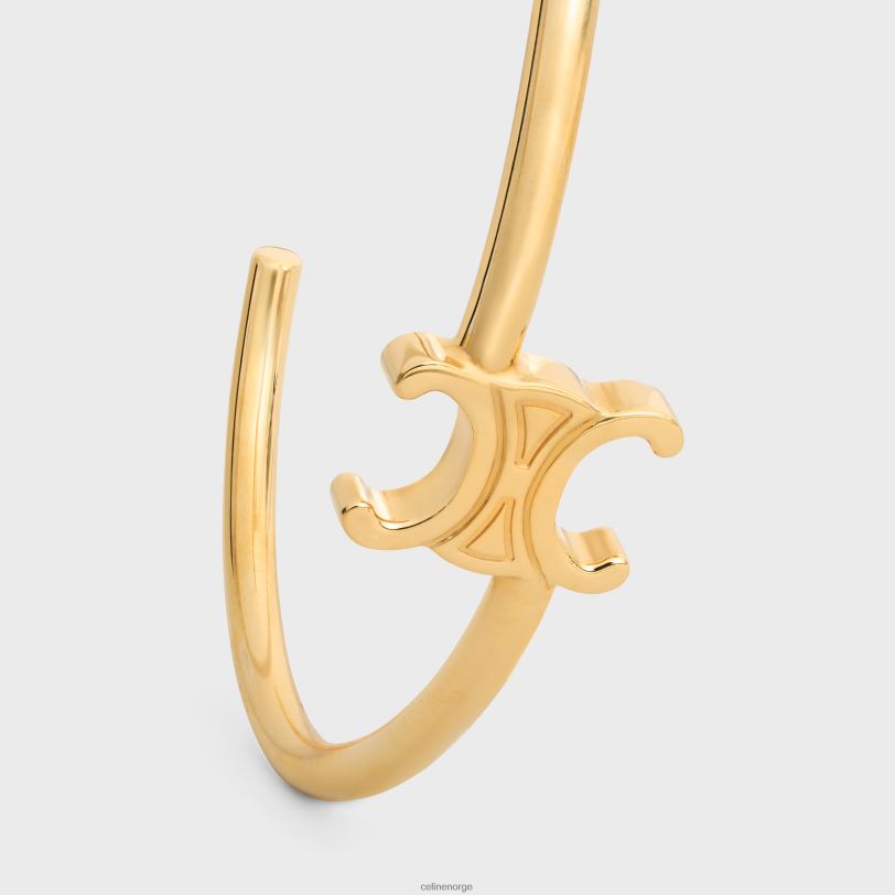 CELINE kvinner triomphe asymmetrisk mansjett i messing med finish V0PT61289 tilbehør gull