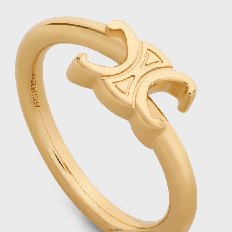 CELINE kvinner triomphe asymmetrisk ring i messing med finish V0PT61293 tilbehør gull