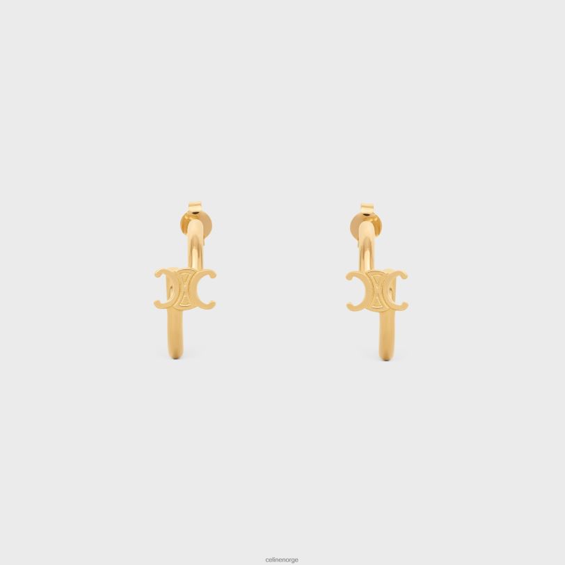 CELINE kvinner triomphe asymmetriske bøyler i messing med finish V0PT61291 tilbehør gull