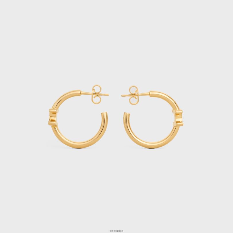 CELINE kvinner triomphe asymmetriske bøyler i messing med finish V0PT61291 tilbehør gull