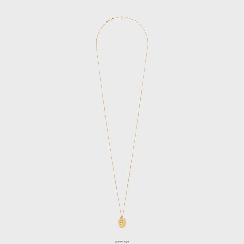 CELINE kvinner triomphe folkeperlekjede i messing med gullfinish og harpiksperler V0PT61295 tilbehør gull/elfenben