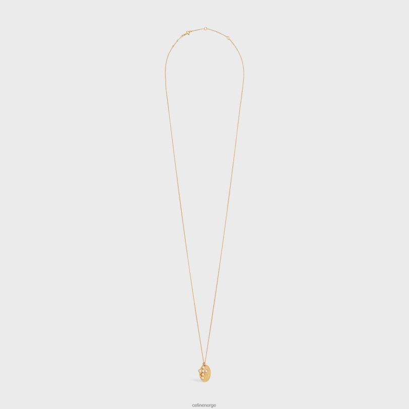 CELINE kvinner triomphe folkeperlekjede i messing med gullfinish og harpiksperler V0PT61295 tilbehør gull/elfenben