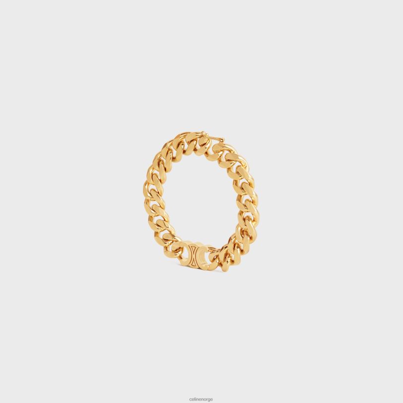 CELINE kvinner triomphe gourmetarmbånd i messing med finish V0PT61311 tilbehør gull