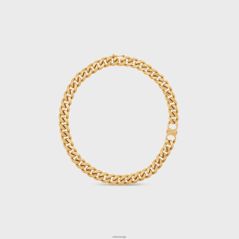 CELINE kvinner triomphe gourmetkjede i messing med finish V0PT61310 tilbehør gull