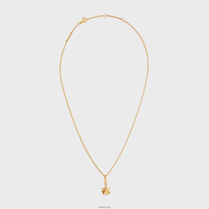 CELINE kvinner triomphe kabal halskjede i messing med finish V0PT61270 tilbehør gull