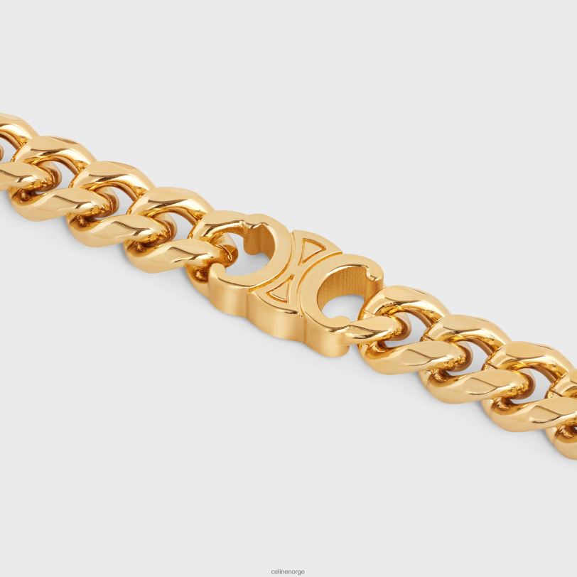 CELINE kvinner triomphe lite gourmetarmbånd i messing med finish V0PT61278 tilbehør gull