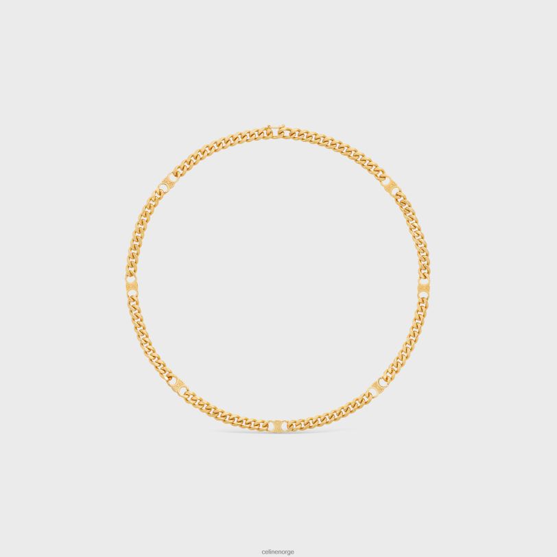 CELINE kvinner triomphe lite gourmetkjede i messing med finish V0PT61277 tilbehør gull