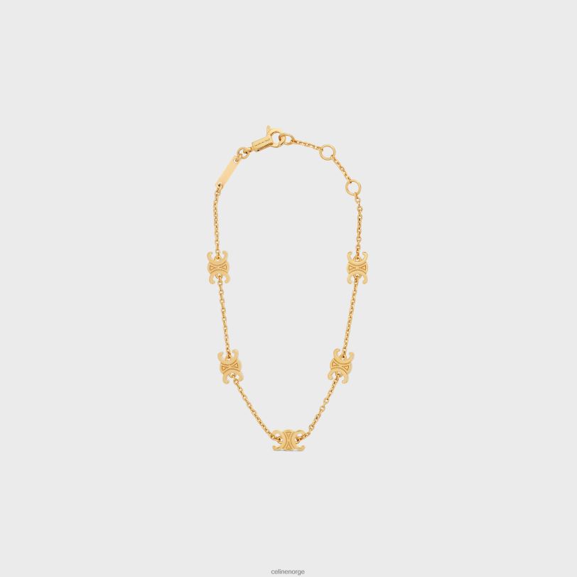 CELINE kvinner triomphe mini triomphe armbånd i messing med finish V0PT61297 tilbehør gull