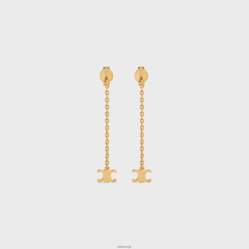 CELINE kvinner triomphe mini triomphe øredobber i messing med finish V0PT61298 tilbehør gull
