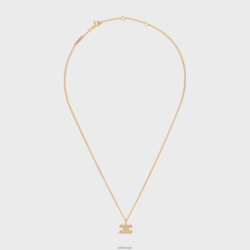 CELINE kvinner triomphe rhinestone halskjede i messing med finish og krystaller V0PT61299 tilbehør gull