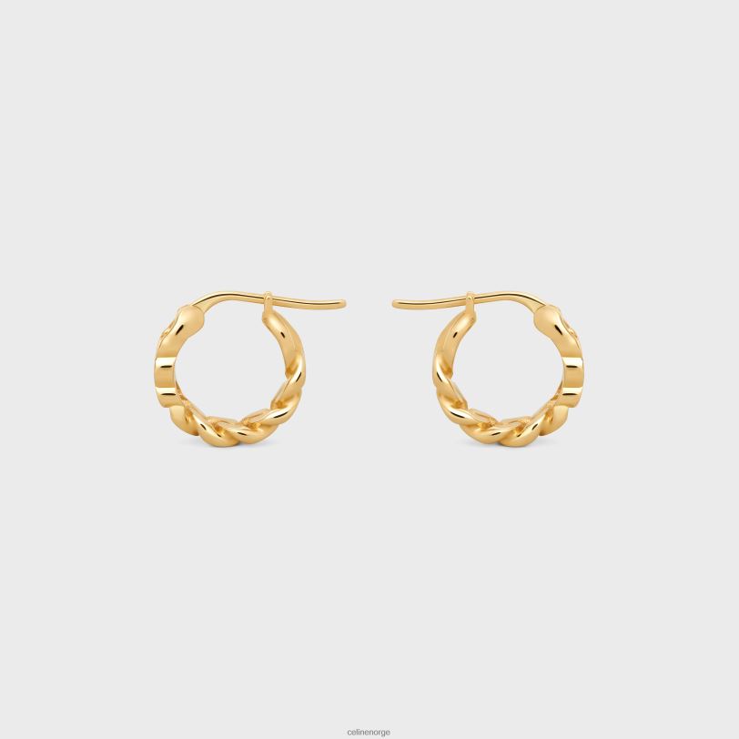 CELINE kvinner triomphe små gourmetbøyler i messing med finish V0PT61279 tilbehør gull