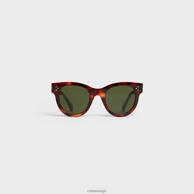 CELINE kvinner cat eye s003 solbriller i acetat med mineralglass V0PT61136 tilbehør mørk havana