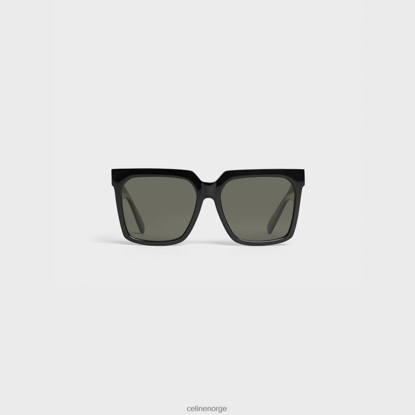 CELINE kvinner oversized s055 solbriller i acetat med polariserte glass V0PT61148 tilbehør svart