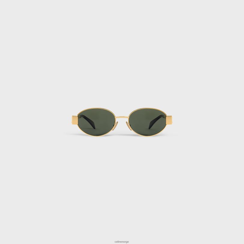 CELINE kvinner triomphe metal 01 solbriller i metall V0PT61122 tilbehør gull/grønn