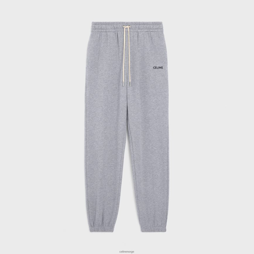 CELINE menn -broderte joggebukser i bomull grå/svart klær TZLR6J2020