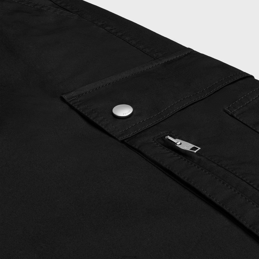 CELINE menn cargobukser i bomullslin svart klær TZLR6J1823