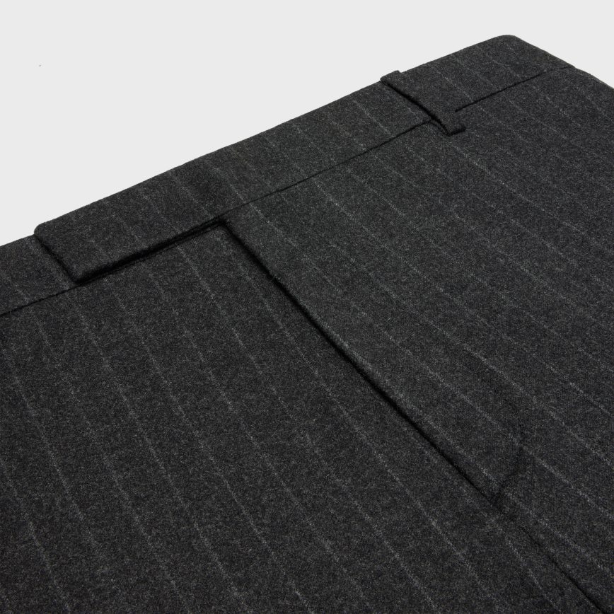 CELINE menn klassiske bukser i stripet flanell gråmelert klær TZLR6J1905