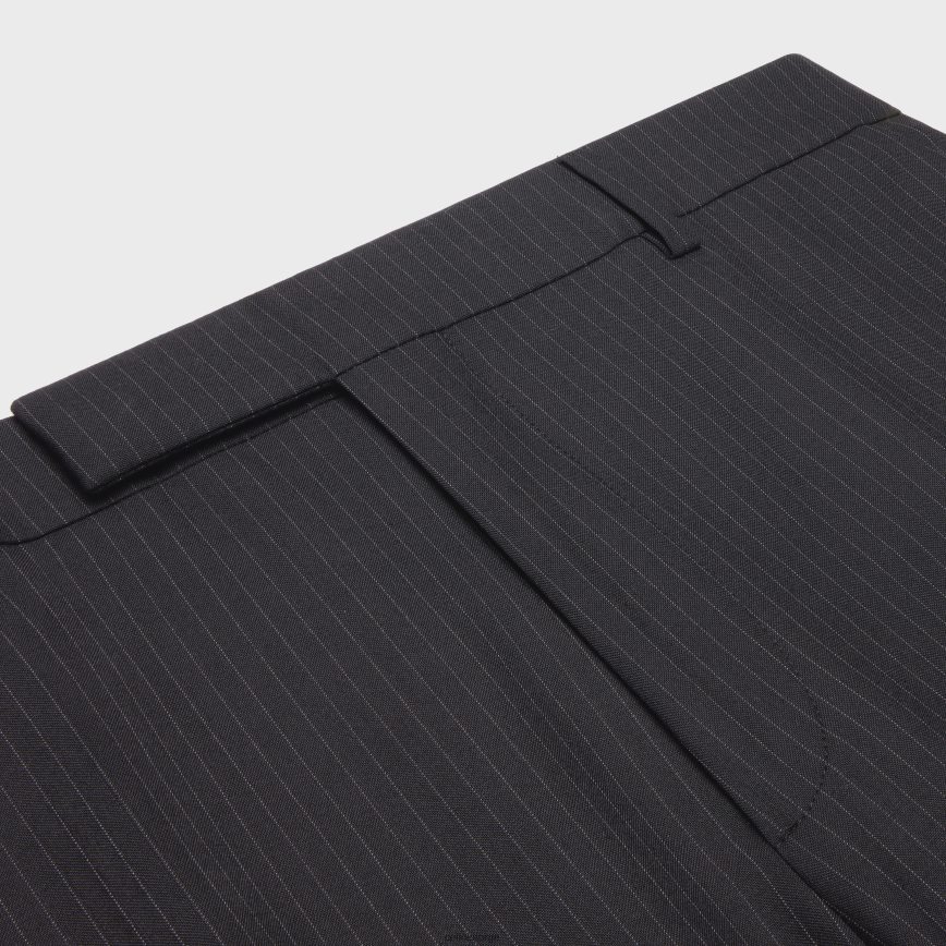 CELINE menn klassiske stripete flanellbukser noir/gris klær TZLR6J1901