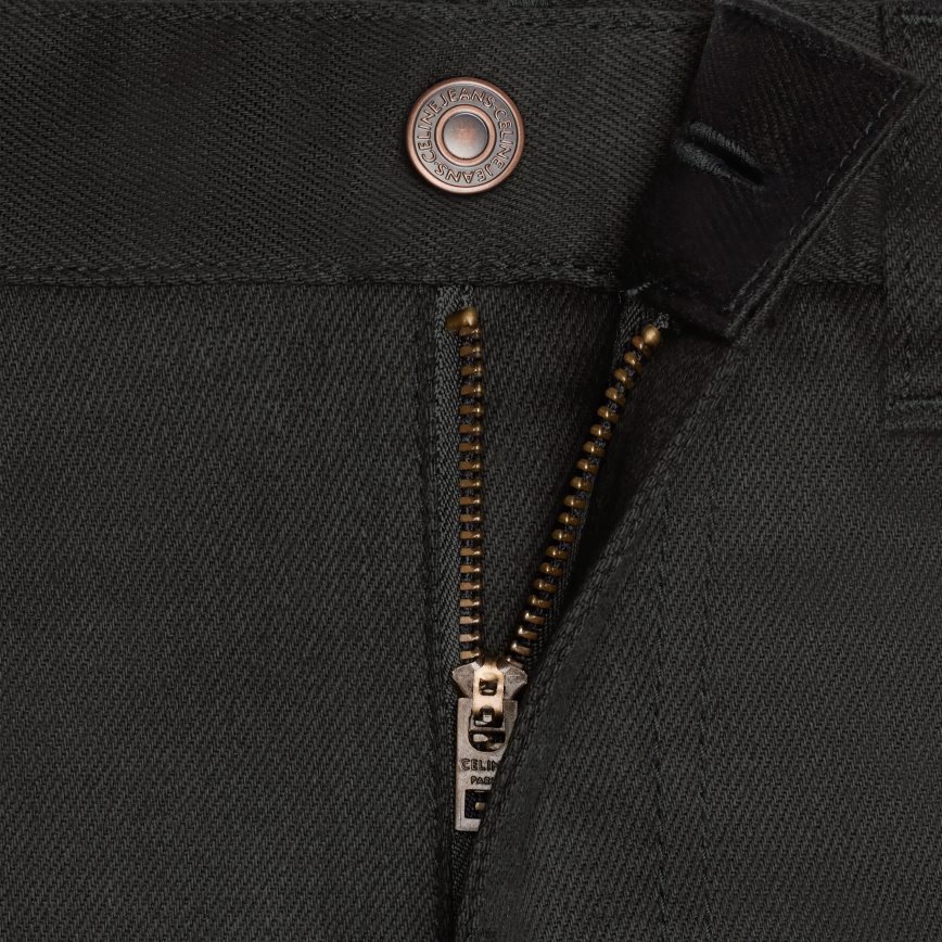 CELINE menn skinny bukser med lav midje i stretchdenim rent svart klær TZLR6J2003