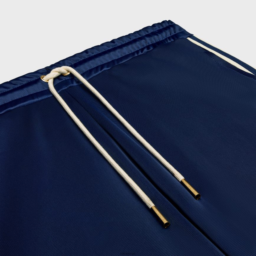 CELINE menn treningsbukser i dobbel ansiktsjersey marine/off white klær TZLR6J1827