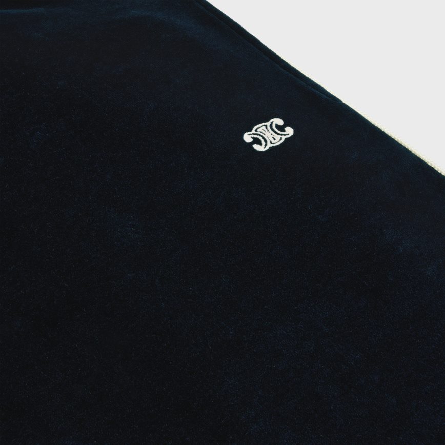 CELINE menn treningsbukser i fløyelsjersey midnatt/ecru klær TZLR6J2013