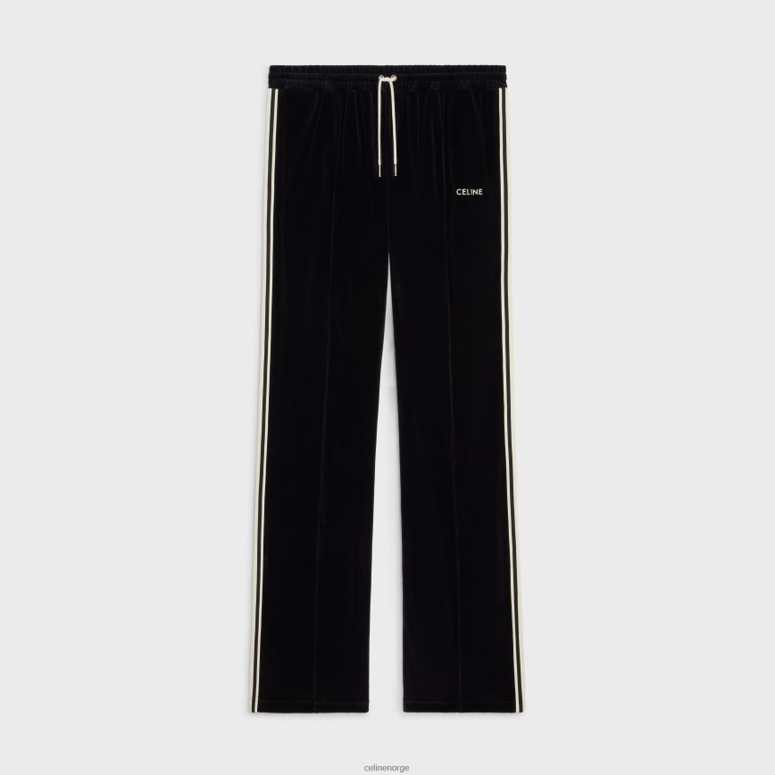 CELINE menn treningsbukser i fløyelsjersey svart hvit klær TZLR6J1826