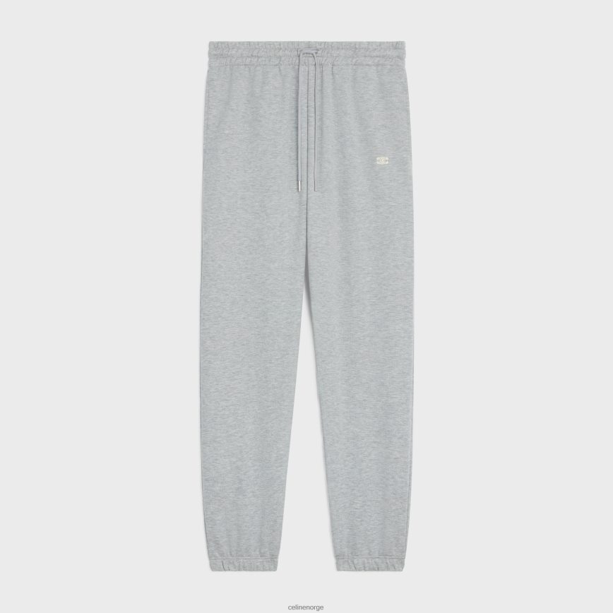CELINE menn triomphe treningsbukser i bomull og kashmir grå/off white klær TZLR6J2019