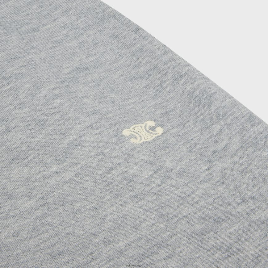 CELINE menn triomphe treningsbukser i bomull og kashmir grå/off white klær TZLR6J2019