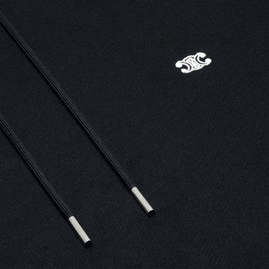 CELINE menn triomphe løs hettegenser i bomull og kashmir svart hvit klær TZLR6J1802