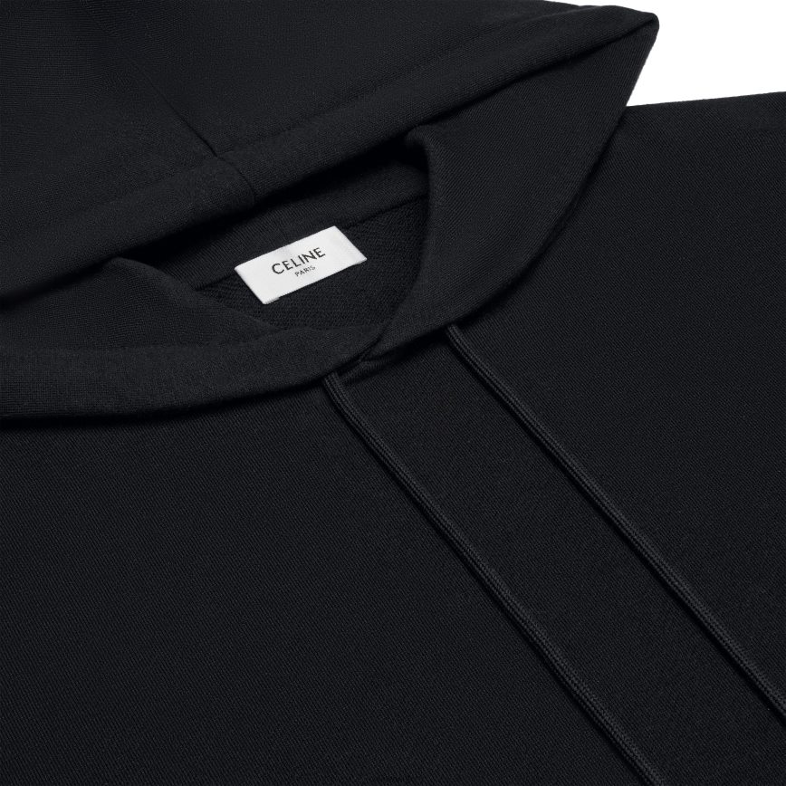CELINE menn triomphe løs hettegenser i bomull og kashmir svart hvit klær TZLR6J1802