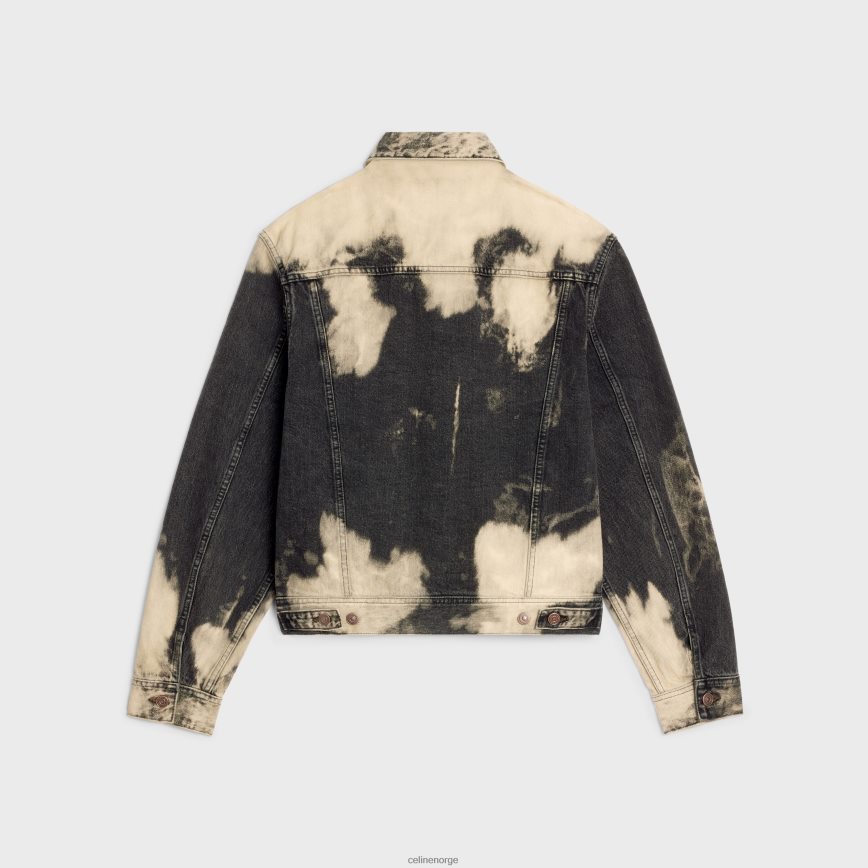 CELINE menn V-formet trucker-jakke i dongeri harris vask klær TZLR6J1990