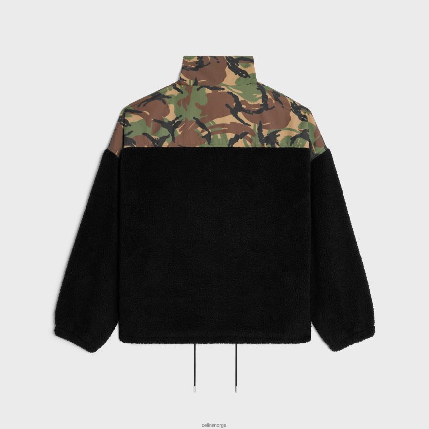 CELINE menn bi-material jakke svart/kamuflasje klær TZLR6J1806