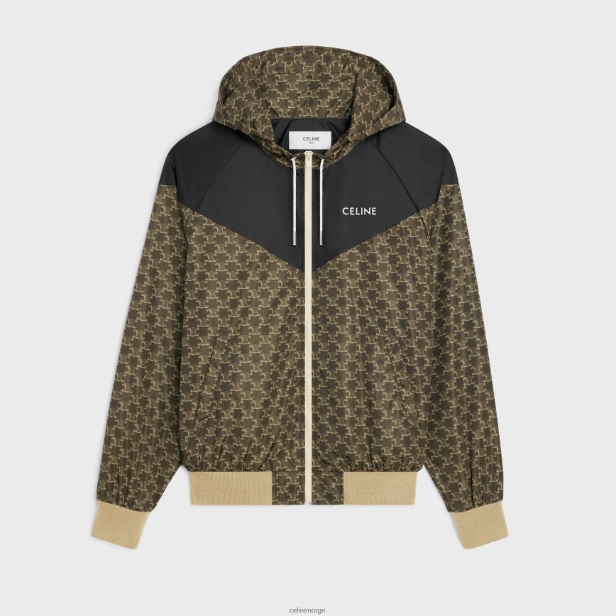 CELINE menn blouson jakke i monogram nylon beige/svart klær TZLR6J1855