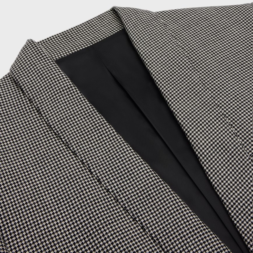 CELINE menn boksy jakke i kashmirull craie/noir klær TZLR6J1886