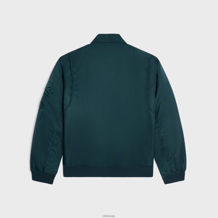 CELINE menn bomberjakke i nylon blå bensin klær TZLR6J1778