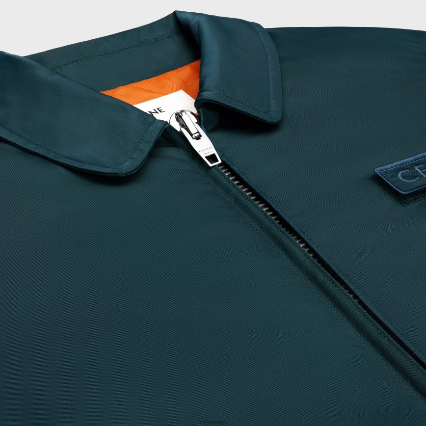 CELINE menn bomberjakke i nylon blå bensin klær TZLR6J1778