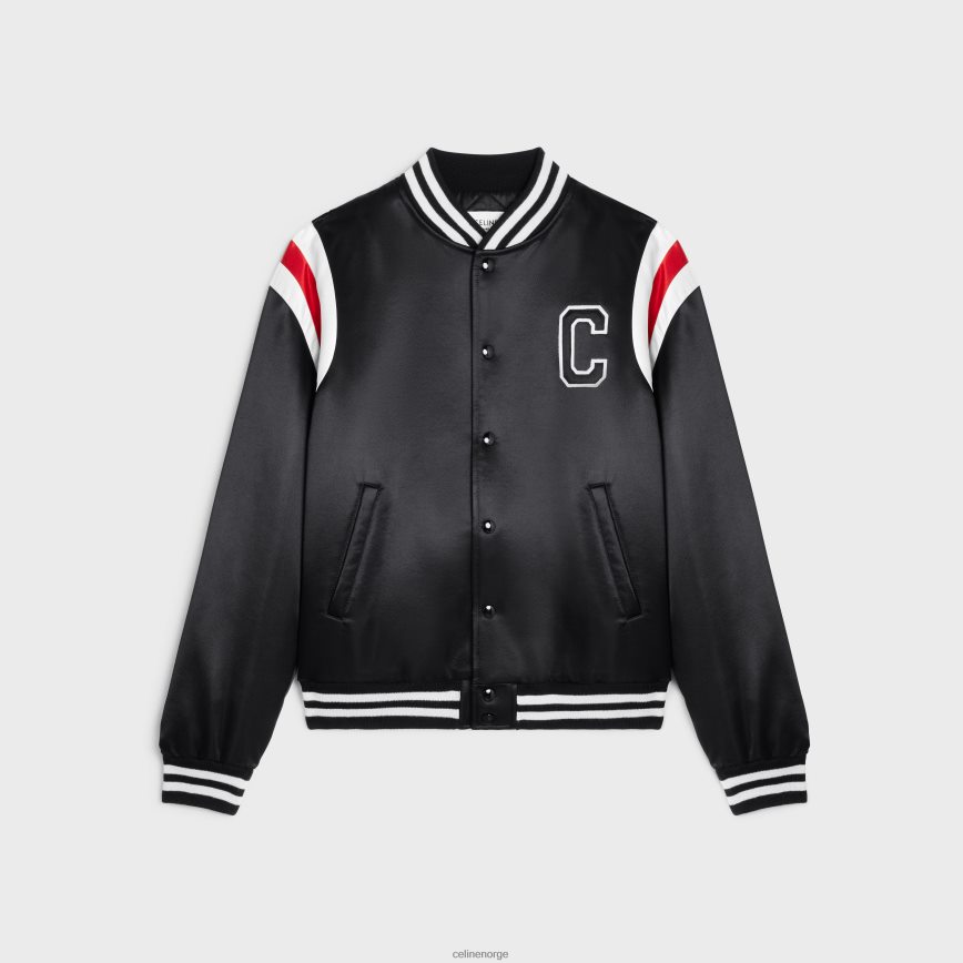 CELINE menn bomberjakke i tykk sateng svart klær TZLR6J1843