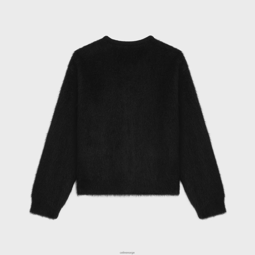 CELINE menn cardiganjakke i børstet mohair svart klær TZLR6J1954