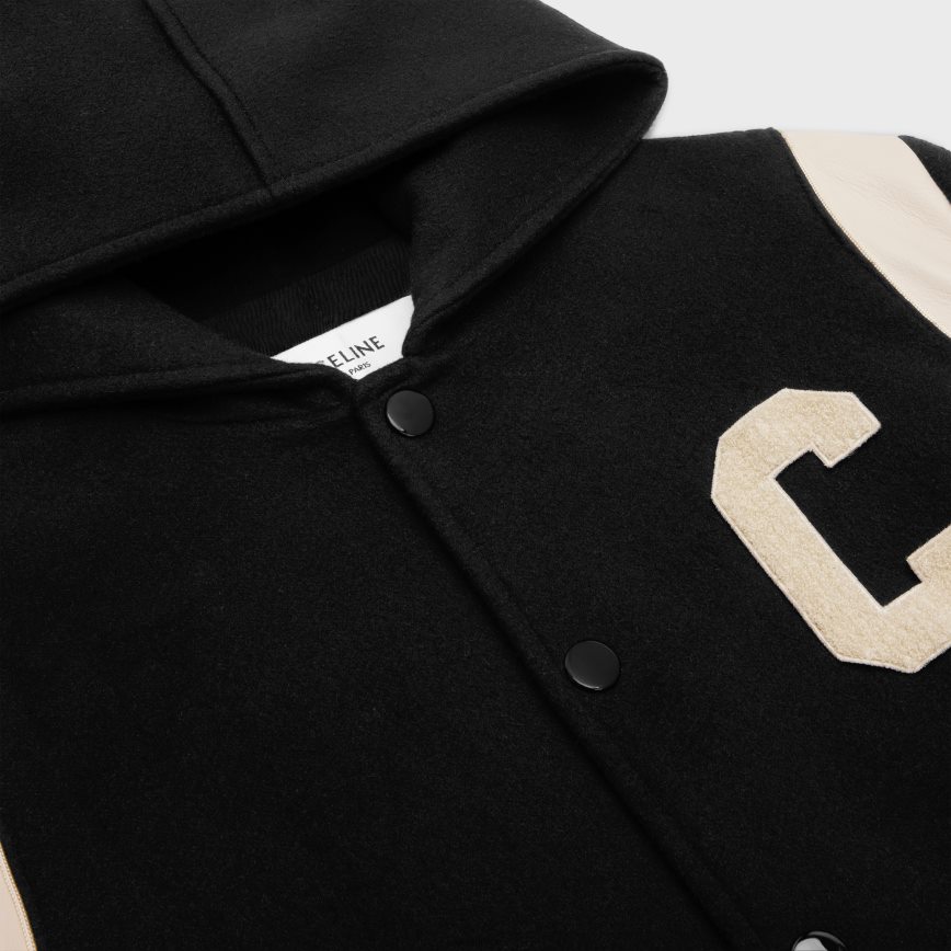 CELINE menn hette teddyjakke i kashmirull svart klær TZLR6J1836