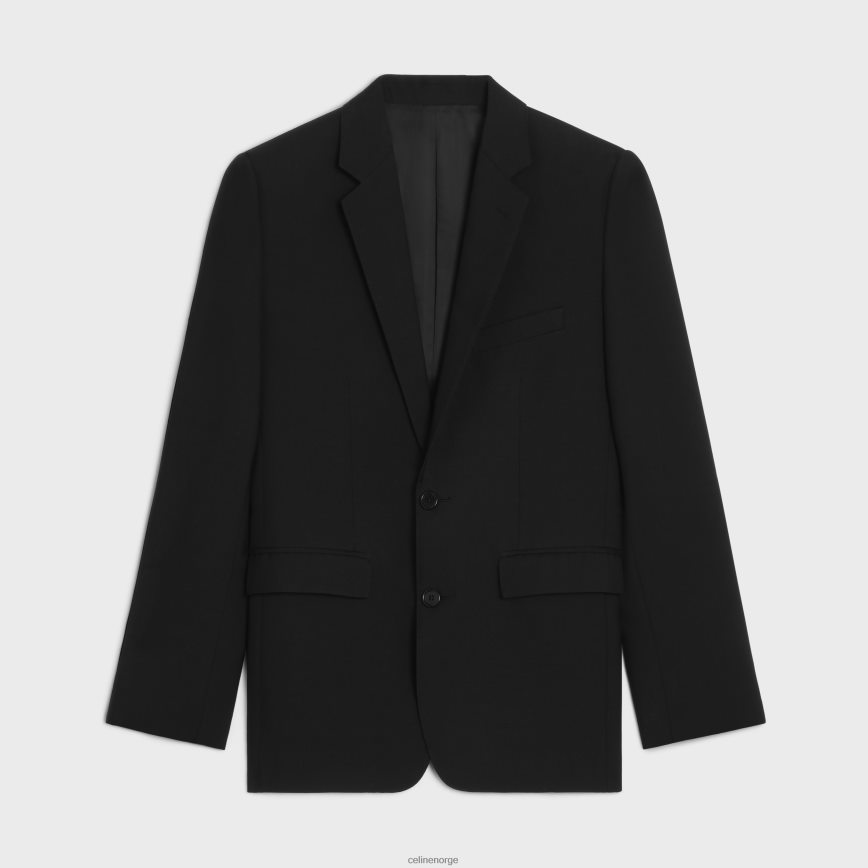 CELINE menn karnabyjakke i jakke i ullgabardin svart klær TZLR6J1877