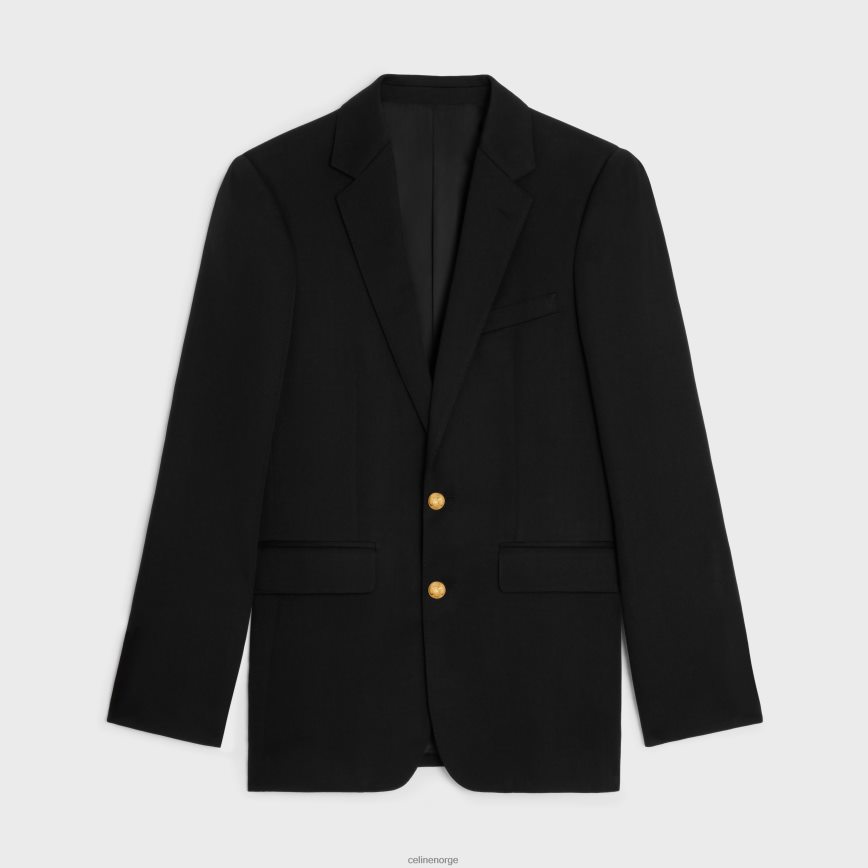 CELINE menn klassisk jakke i diagonal ull svart klær TZLR6J1786