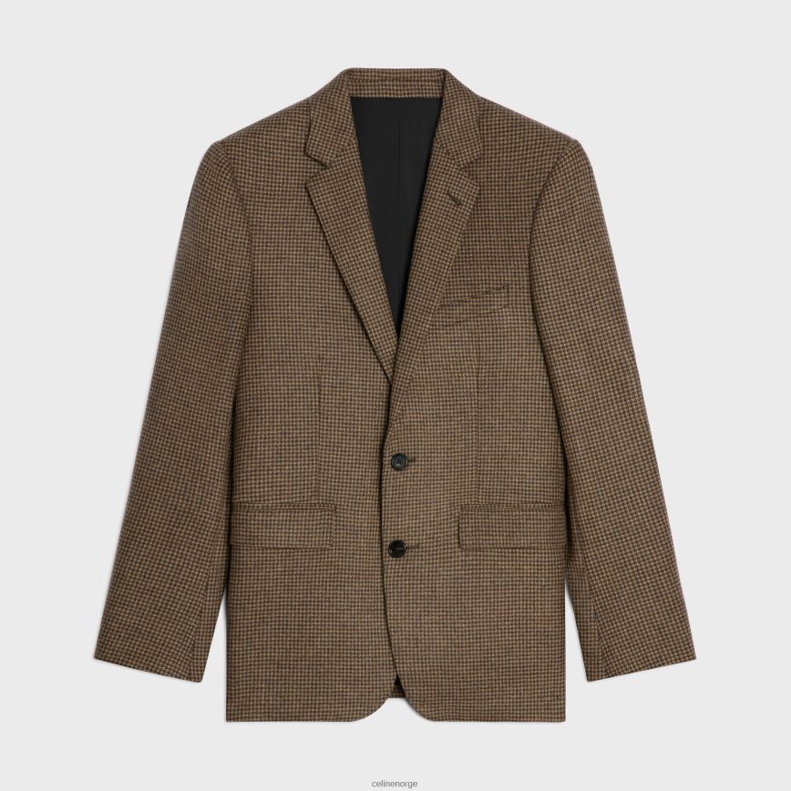 CELINE menn klassisk jakke i kashmirflanell kamel/marron klær TZLR6J1787