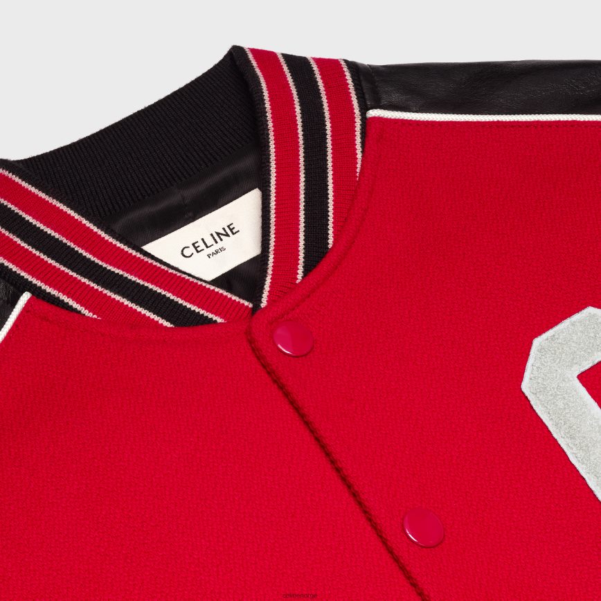 CELINE menn klassisk teddyjakke i teksturert ull rød klær TZLR6J1840