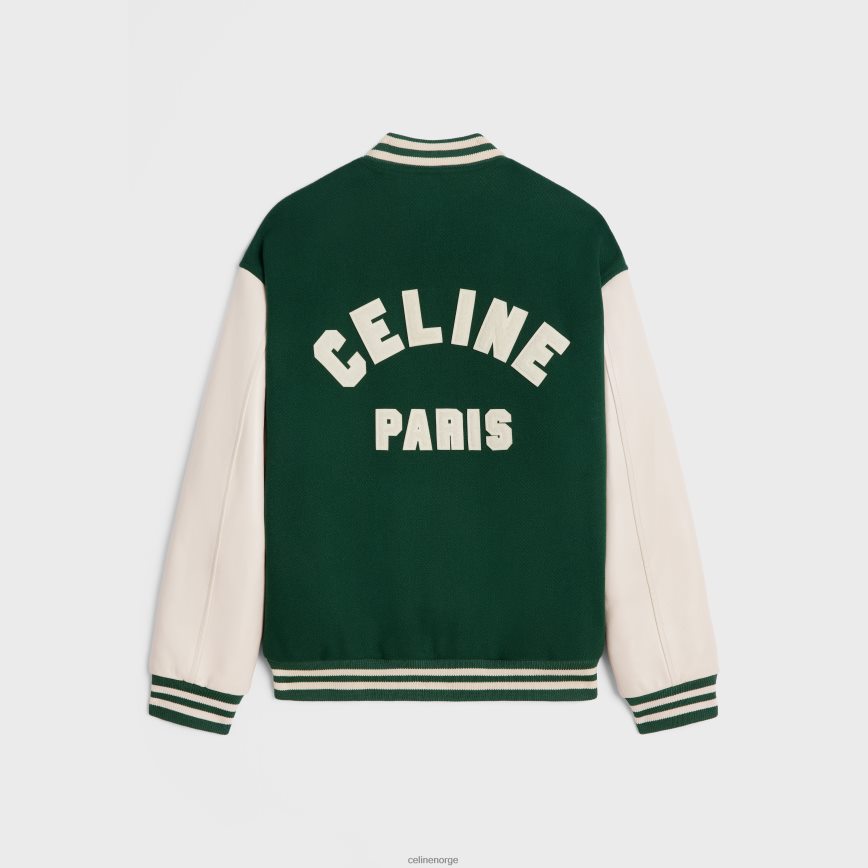 CELINE menn løs teddyjakke i teksturert ull grønn klær TZLR6J1777