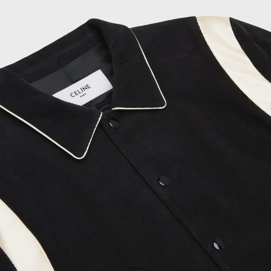 CELINE menn teddyjakke i kordfløyel svart klær TZLR6J1833