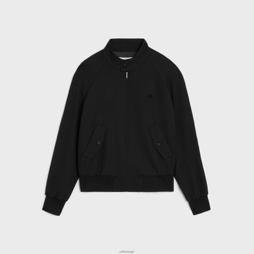 CELINE menn triomphe blouson-jakke i ullgabardin svart klær TZLR6J1841